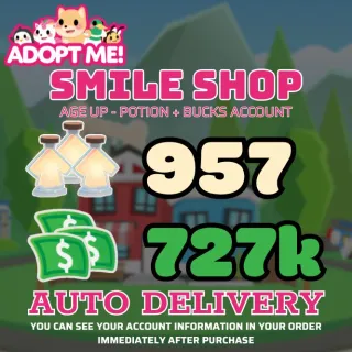 Age Up Potions + Bucks 											