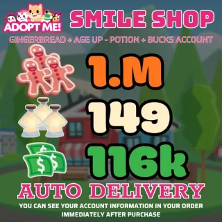 Age Up Potions + Bucks + Gingerbread												