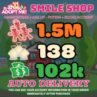 Age Up Potions + Bucks + Gingerbread												