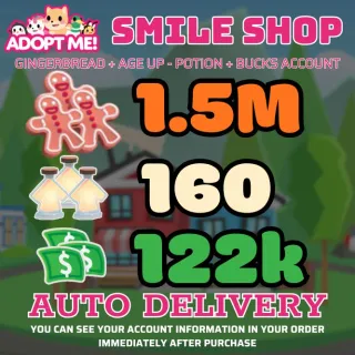 Age Up Potions + Bucks + Gingerbread												