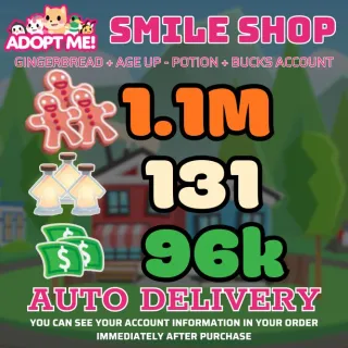 Age Up Potions + Bucks + Gingerbread												