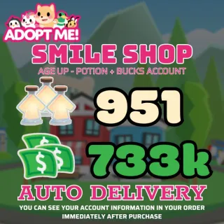 Age Up Potions + Bucks 											