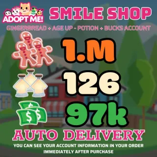 Age Up Potions + Bucks + Gingerbread												