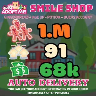 Age Up Potions + Bucks + Gingerbread												