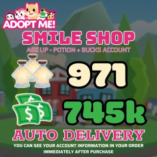 Age Up Potions + Bucks 											