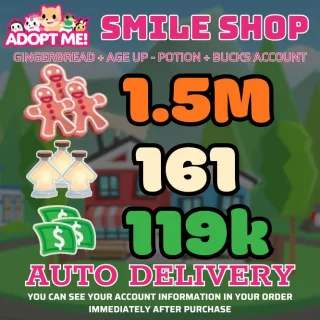 Age Up Potions + Bucks + Gingerbread												