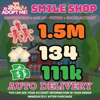 Age Up Potions + Bucks + Gingerbread												