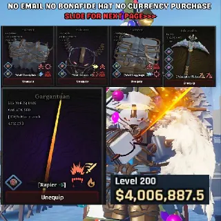 GARGANTUAN RAPIER + GALESTOR WOLF ARMOR SET [4M MONEY]