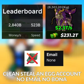 👑  $2840B/S Steal An Egg Account 