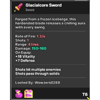 Pixel Quest | Tier 6 Glacialcore Sword