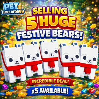 Huge Festive Bear x5