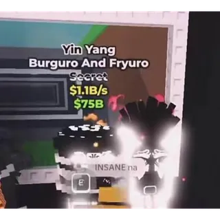 Very rare burger and fries yin yang 