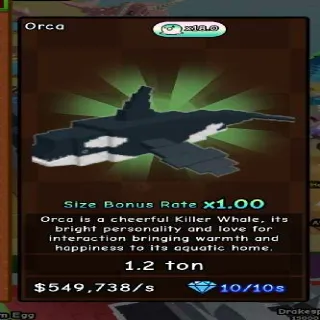 Slime orca on build a zoo