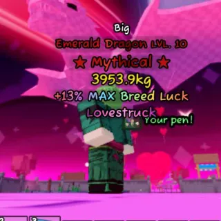 Catch And Tame - Emerald Dragon 3953kg W/ Lovestruck Mutation -Big- ⭐Mythical⭐