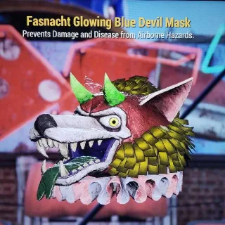 Glowing Blue Devil Mask