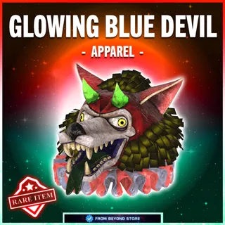 GLOWING BLUE DEVIL FASNACHT MASK