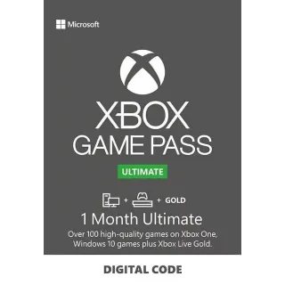 Xbox Ultimate Game Pass 1 Month Code Live & Gold INSTANT DELIVERY