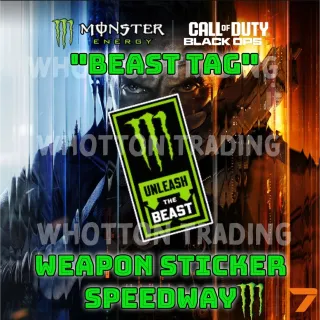 Call of Duty: Black Ops 7 – “Beast Tag” Weapon Sticker | 7-Eleven Speedway Promo
