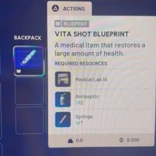 Vita Shot Blueprint