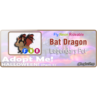 Pet  fly ride neon bat dragon adopt me roblox - Game Items - Gameflip
