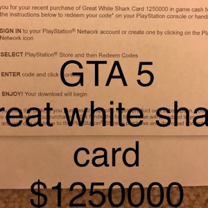 Alarmerende Eddike sandaler PS4 GTA 5 great white shark code , auto deliver - PS4 Games - Gameflip