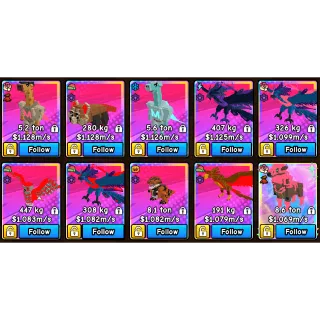 10X 1M-1.1M/S DIVINE/PRIS PETS | BUILD A ZOO