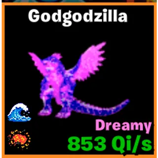 🔥DREAMY ACENDED GODGODZILLA  853Qi/s LVL MAX | 2T⚡FAST DELIVERY 🚀 GO UP FOR BRAINROTS FORTNITE