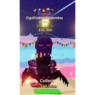 🔥CRYSTAL DIVINE GIGALITRAKTOS SPIDOROBOS 78.9Qi/s LVL MAX| 3 TRAITS⚡FAST DELIVERY 🚀 GO UP FOR BRAINROTS FORTNITE