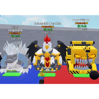 🔥3X ASCENDED WRECKZILLA 67 , CHICKENINIO PALADINIO , SILVER GORGONZILLA⚡FAST DELIVERY 🚀 GO UP FOR BRAINROTS FORTNITE