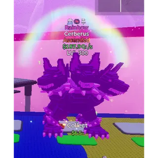 🔥RAINBOW ASCENDED CERBERUS 187.9Qi/s LVL MAX | 3 TRAITS⚡FAST DELIVERY 🚀 GO UP FOR BRAINROTS FORTNITE