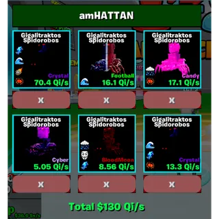 🔥 BUNDLE 6X EVENTS DIVINE GIGLITRAKTOS SPIDOROBOS TOTAL 130Qi\s : AS IN IMAGE⚡FAST DELIVERY 🚀 GO UP FOR BRAINROTS FORTNITE