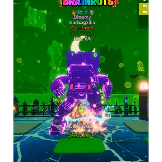 🔥 DREAMY ASCENDED GARBAGZILLA 994.5Qi/s LVL MAX |4T ⚡FAST DELIVERY 🚀 GO UP FOR BRAINROTS FORTNITE