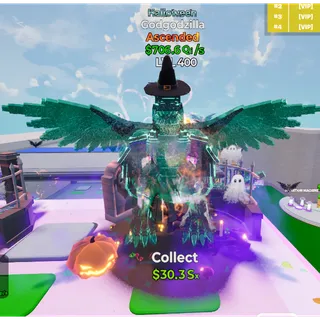 🔥 HALLOWEEN GODGODZILLA ASCENDED 706.6Qi/s LVL 400 ⚡FAST DELIVERY 🚀 GO UP FOR BRAINROTS FORTNITE