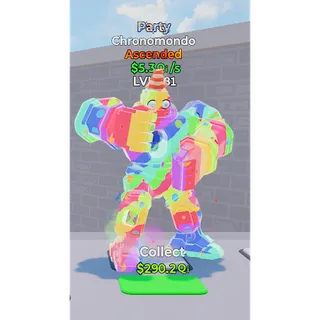 🔥PARTY ASCENDED CHRONOMONDO 5.6Qi/s LVL 183+ | with full video respawn ⚡FAST DELIVERY 🚀 GO UP FOR BRAINROTS FORTNITE