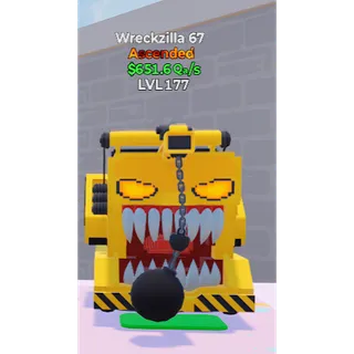 🔥ASCENDED WRECKZILLA 67 651Qa/s LVL 177⚡FAST DELIVERY 🚀 GO UP FOR BRAINROTS FORTNITE
