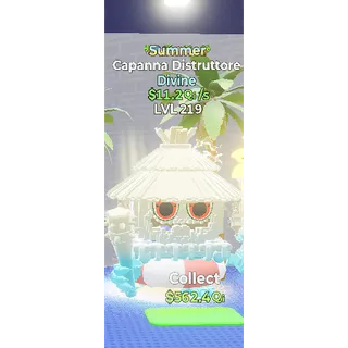 🔥SUMMER DIVINE CAPANNA DISTRUTTORE 11.2Qi/s LVL 219| 2 TRAITS⚡FAST DELIVERY 🚀 GO UP FOR BRAINROTS FORTNITE