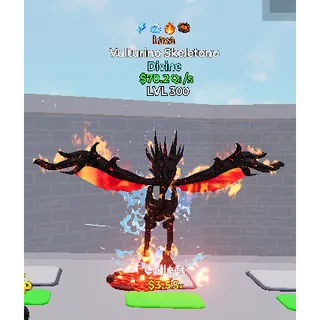 🔥LAVA DIVINE VULTURINO SKELETONO 70.2Qi LVL MAX | 4 TRAITS ⚡FAST DELIVERY 🚀 GO UP FOR BRAINROTS FORTNITE