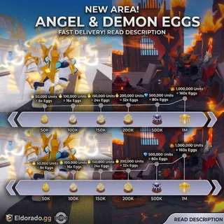 🥚 Random Angel/Demon Eggs (New Area) |3 dollar = 8 Eggs | FAST DELIVERY - READ DESCRIPTION ⚡