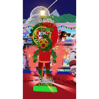 🔥FOOTBALL ASCENDED Lionaldo +2.8Qi/s LVL 7⚡FAST DELIVERY 🚀 GO UP FOR BRAINROTS FORTNITE