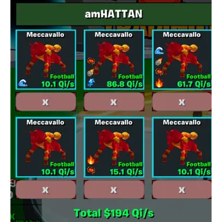 🔥6X BULK OFFER OF FOOTBALL DIVINE MECCAVALLO TOTAL : 194Qi\s : AS IN IMAGE⚡FAST DELIVERY 🚀 GO UP FOR BRAINROTS FORTNITE
