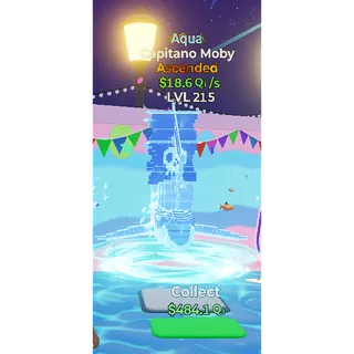 🔥AQUA ASCENDED CAPITANO MOBY +18.6Qi/s LVL 215+⚡FAST DELIVERY 🚀 GO UP FOR BRAINROTS FORTNITE