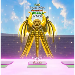 🔥GOLD ASCENDED DRAGO POLPO 32.8Qi/s LVL MAX ⚡FAST DELIVERY 🚀 GO UP FOR BRAINROTS FORTNITE