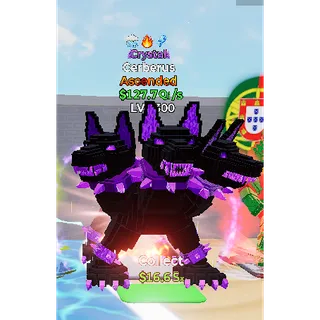 🔥CRYSTAL ASCENDED CERBERUS 127.7Qa/s LVL MAX | 3 TRAITS⚡FAST DELIVERY 🚀 GO UP FOR BRAINROTS FORTNITE
