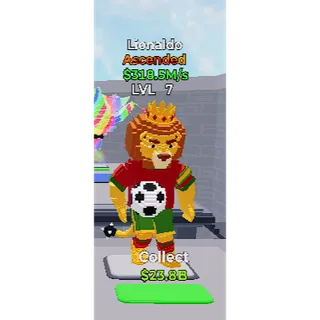 🔥ASCENDED Lionaldo +318.5Qi/s LVL 7⚡FAST DELIVERY 🚀 GO UP FOR BRAINROTS FORTNITE