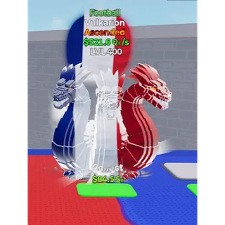 🔥FOOTBALL ASCENDED VULKARION 521.6Qi/s LVL MAX⚡FAST DELIVERY 🚀 GO UP FOR BRAINROTS FORTNITE