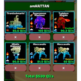 🔥 6X BULK MONEY OFFER TOTAL 530Qi/s | AS IN IMAGE ⚡ FAST DELIVERY 🚀 GO UP FOR BRAINROTS FORTNITE