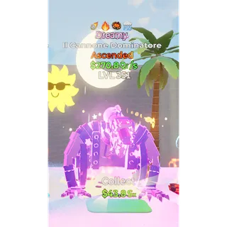 🔥DREAMY ASCENDED IL CANNONE DOMINATORE 270.8Qi/s LVL 351| 4T⚡FAST DELIVERY 🚀 GO UP FOR BRAINROTS FORTNITE