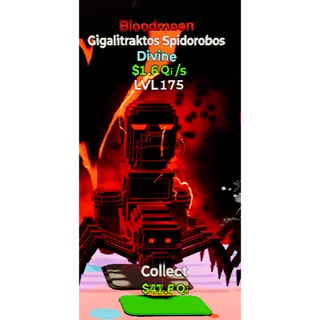 🔥BLOODMOON DIVINE GIGALITRAKTOS SPIDOROBOS 1.6Qi/s LVL 175+ ⚡FAST DELIVERY 🚀 GO UP FOR BRAINROTS FORTNITE