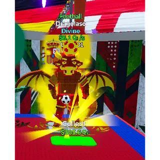 🔥FOOTBALL DIVINE DRAGLASO 6.1Qi/s LVL 201+⚡FAST DELIVERY 🚀 GO UP FOR BRAINROTS FORTNITE