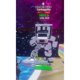 🔥BLACK&WHITE ASCENDED GARBAGZILLA 59Qi/s LVL 253| 1T⚡FAST DELIVERY 🚀 GO UP FOR BRAINROTS FORTNITE